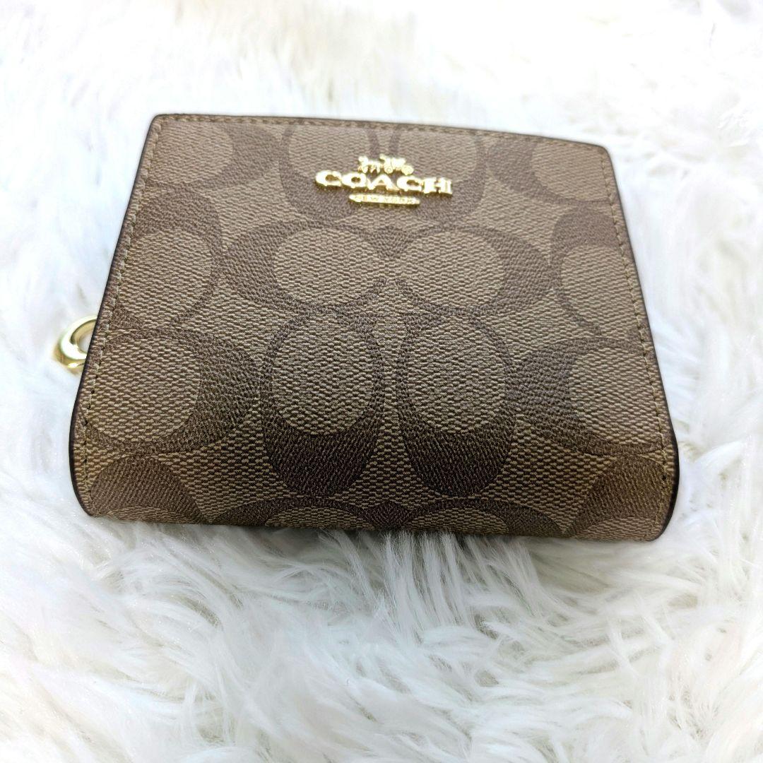COACH 2つ折り財布 ブラウン ラウンドウォレット