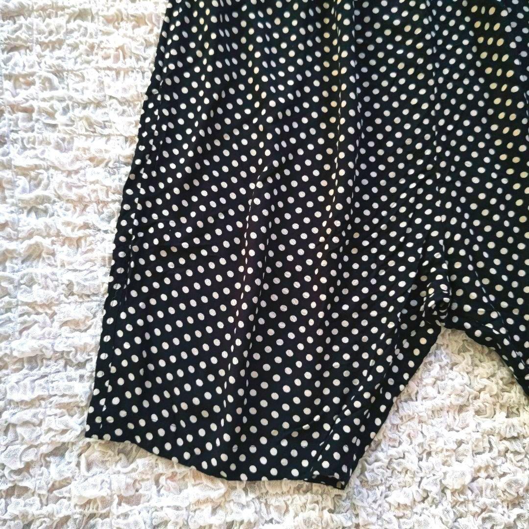 MOYURU　萌　ドット柄　サルエルパンツ　ブラック×ホワイト　M~L