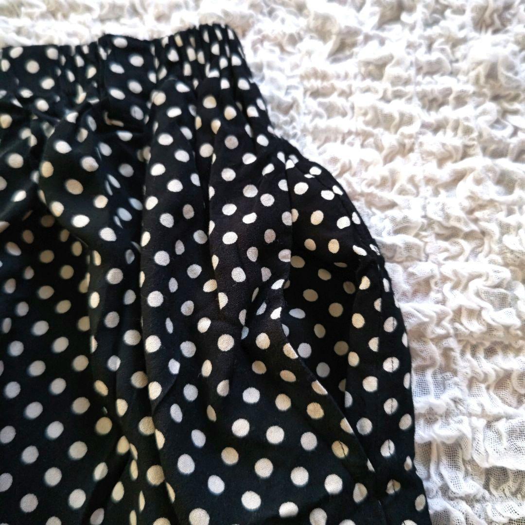 MOYURU　萌　ドット柄　サルエルパンツ　ブラック×ホワイト　M~L