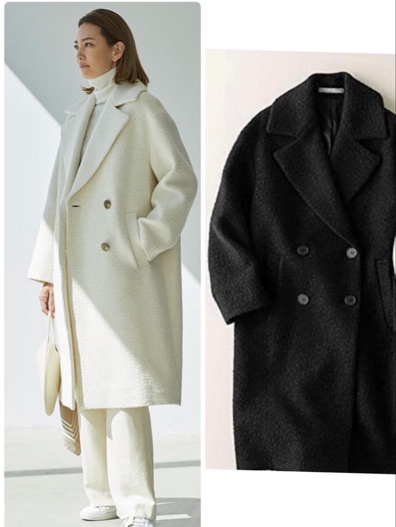 セオリーリュクス2023ツイードロングコート未使用ブラック