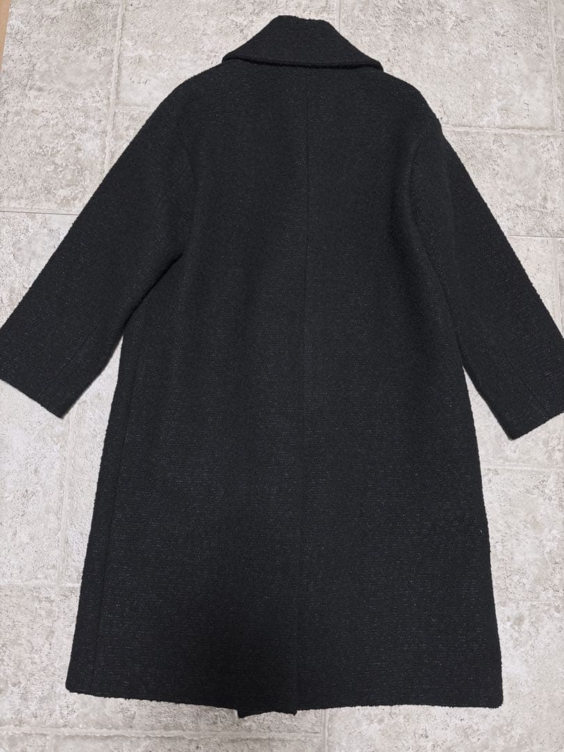 セオリーリュクス2023ツイードロングコート未使用ブラック