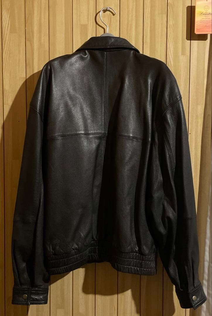 TANNERY WESTの最高峰羊レザーブルゾンジャケット黒　M