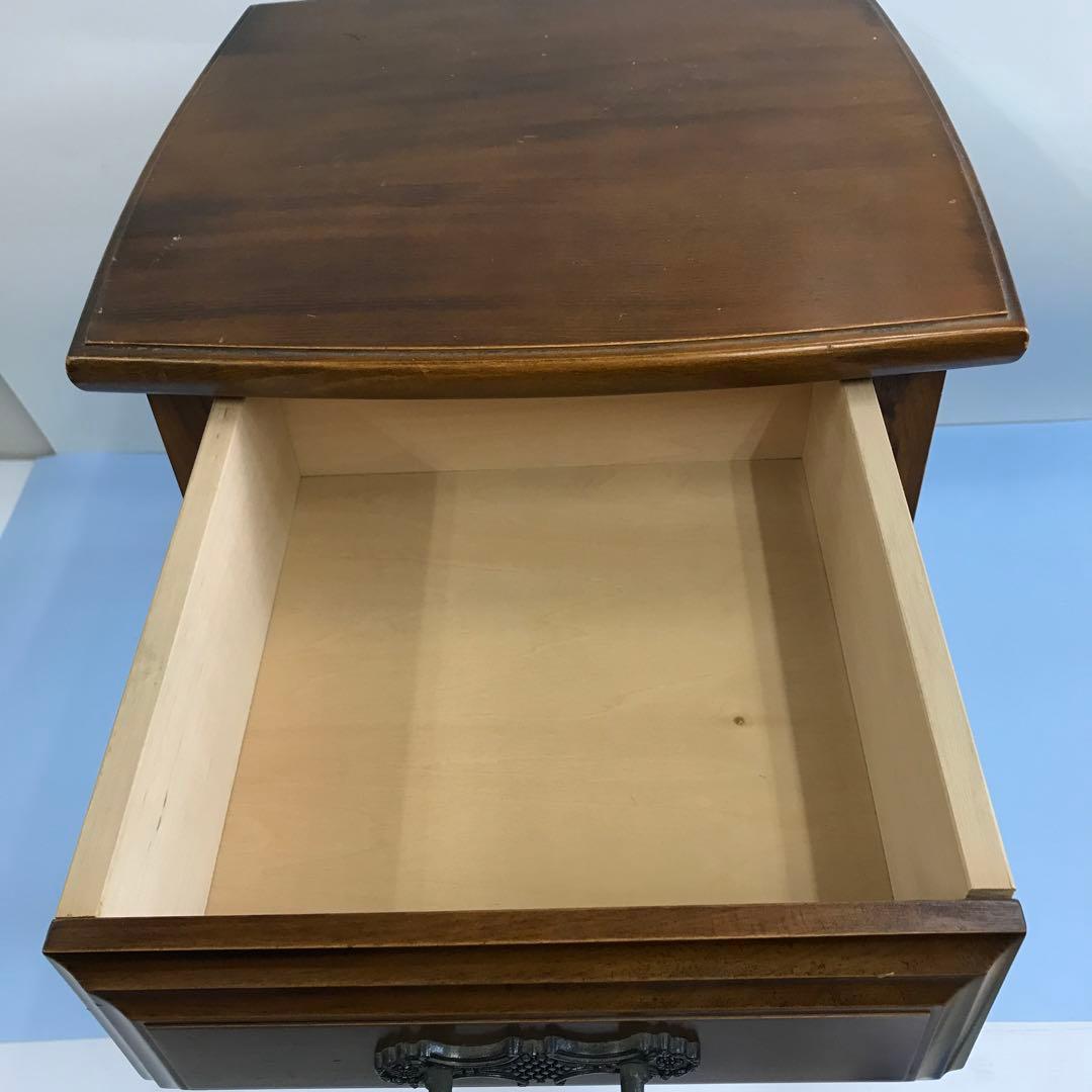 クラシック　木製　サイドテーブル 引き出し付き　アンティーク　レトロ　電話台