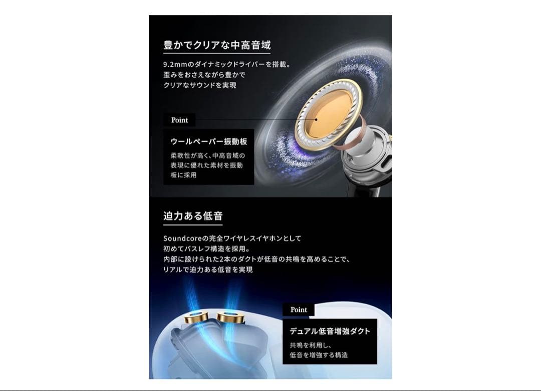 K*送様 【新品未開封】anker Liberty 5 ワイヤレスイヤホン ブラ