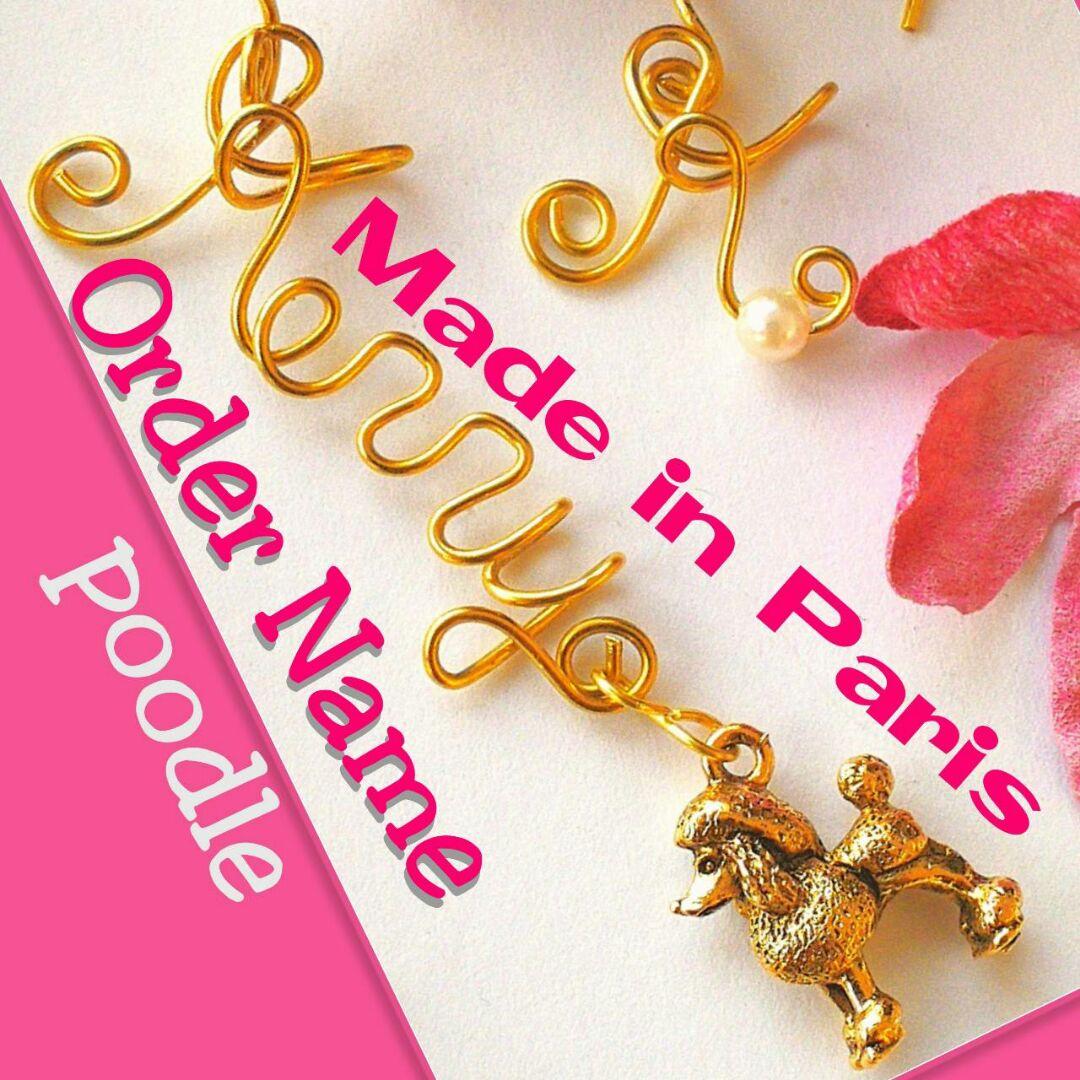 新品 14kgf パリ購入 プードル ハーキマーダイヤモンド  パール ピアス