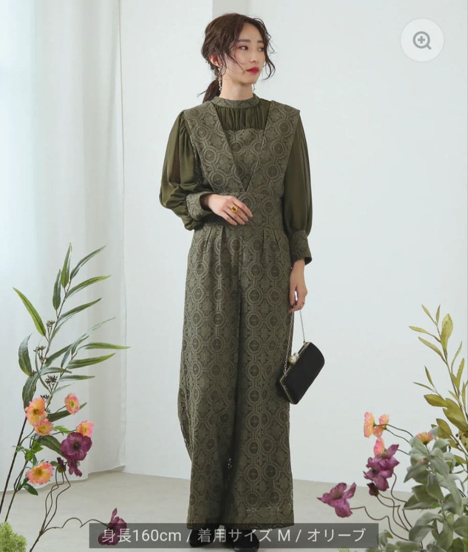 幾何学柄 レース セットアップ パンツ オケージョンドレス　Mサイズ