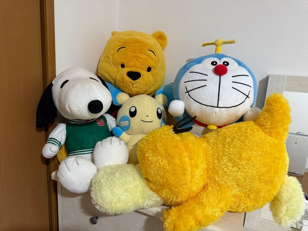 ぬいぐるみセット - スヌーピー・ドラえもん・プーさんなど5個