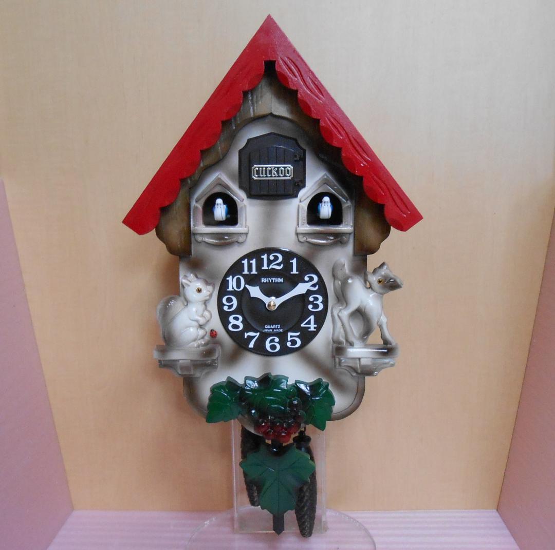 鳩時計 RHYTHM ３羽鳩 カッコーパンキーR（彩色）－７