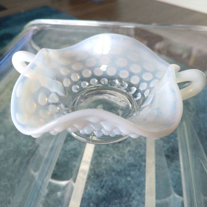 フェントン オパール  グラスプレート 美品です。ファイヤーキングお好きな方もー