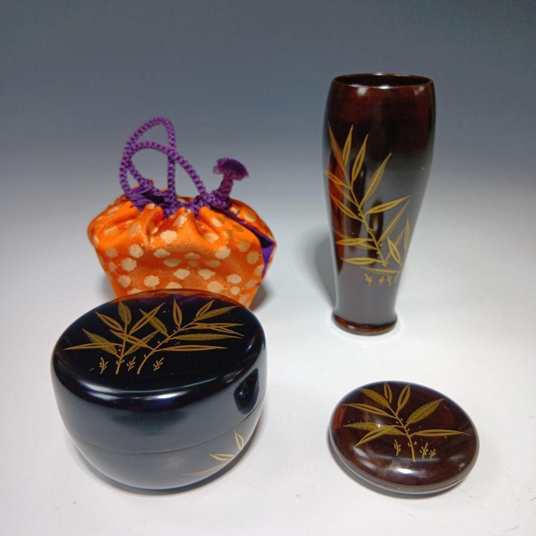 値下げ茶道具　利休茶箱一式　(塗師)多田桂寛　　 共箱　美品