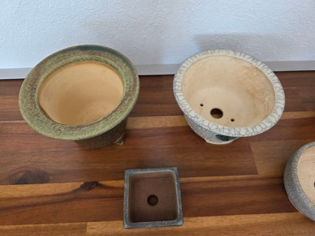 美巧　堀江美巧　盆栽鉢　鉢　盆栽　陶器鉢 5点セット