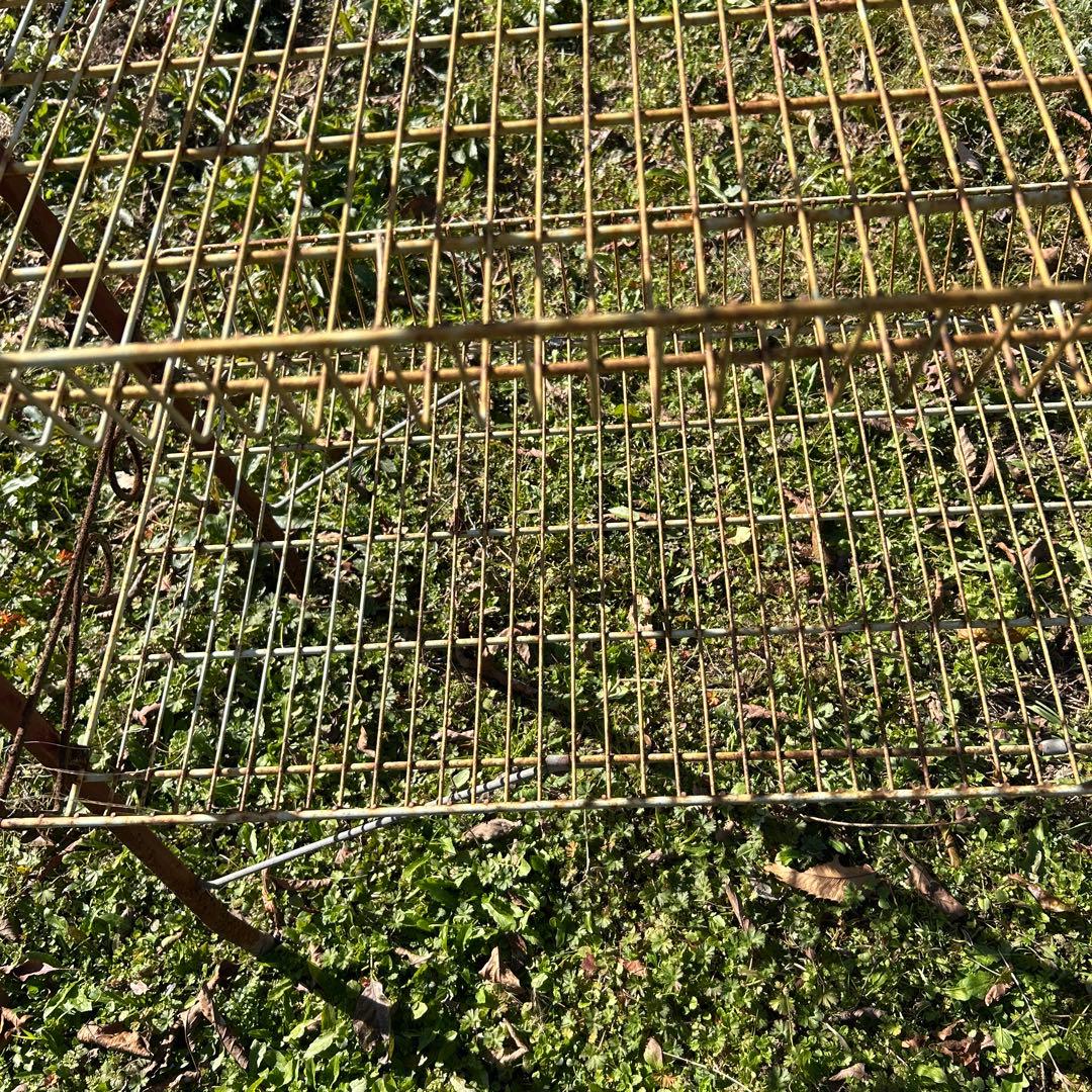 昭和レトロ　アンティーク　シャビー 3段ワイヤーラック 引き取り限定