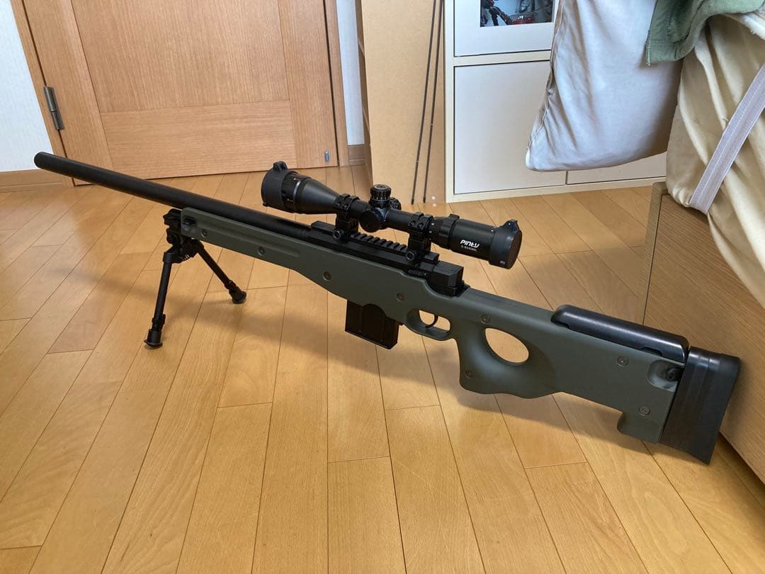 東京マルイ L96AWS OD（Pintyスコープ、マルイ純正バイポッドその他）