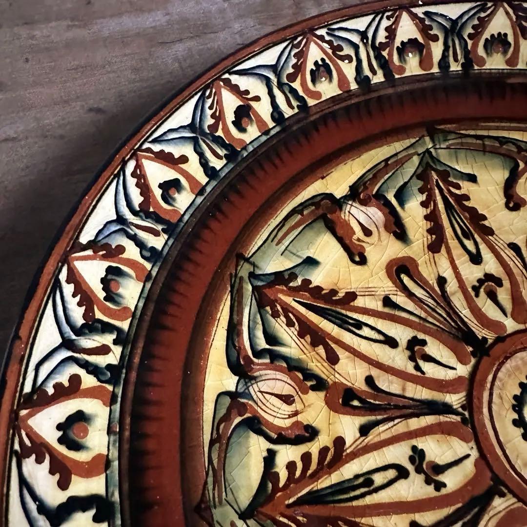 希少　ソビエト陶器　アラベスク模様　大皿　ロシア　焼き物　工芸品　陶磁器　D