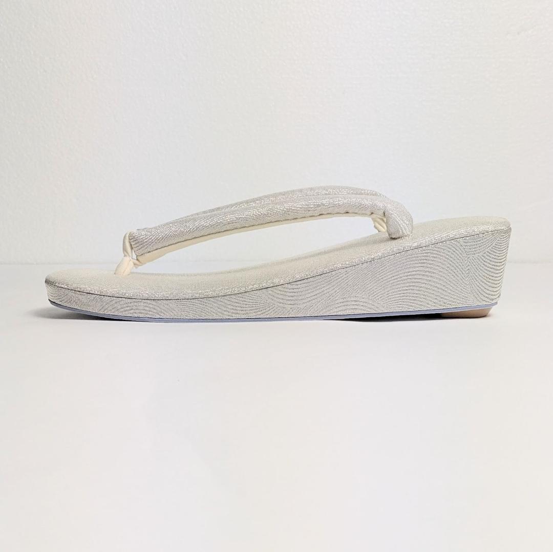 和装 草履バッグセット フォーマル 帯地 シルバー Lサイズ wsale