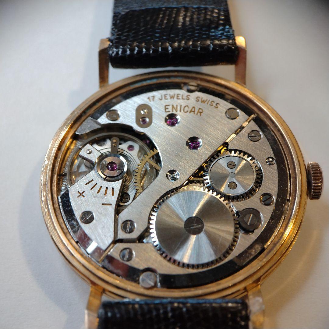 【1950s】ENICAR スモセコ OH済 ヴィンテージ腕時計