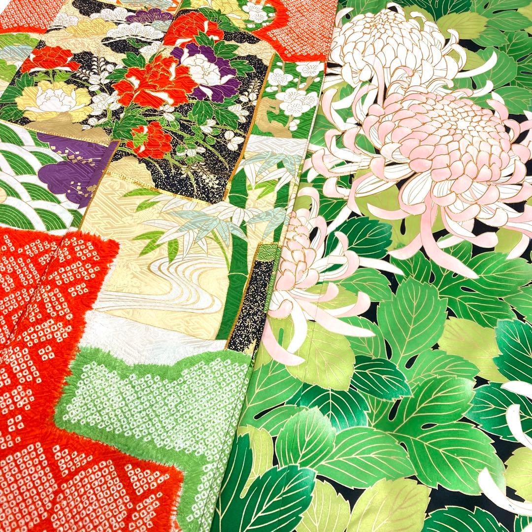 【TAMA屋】全て正絹 全て振袖 刺繍 絞り まとめ売り20点TM2543