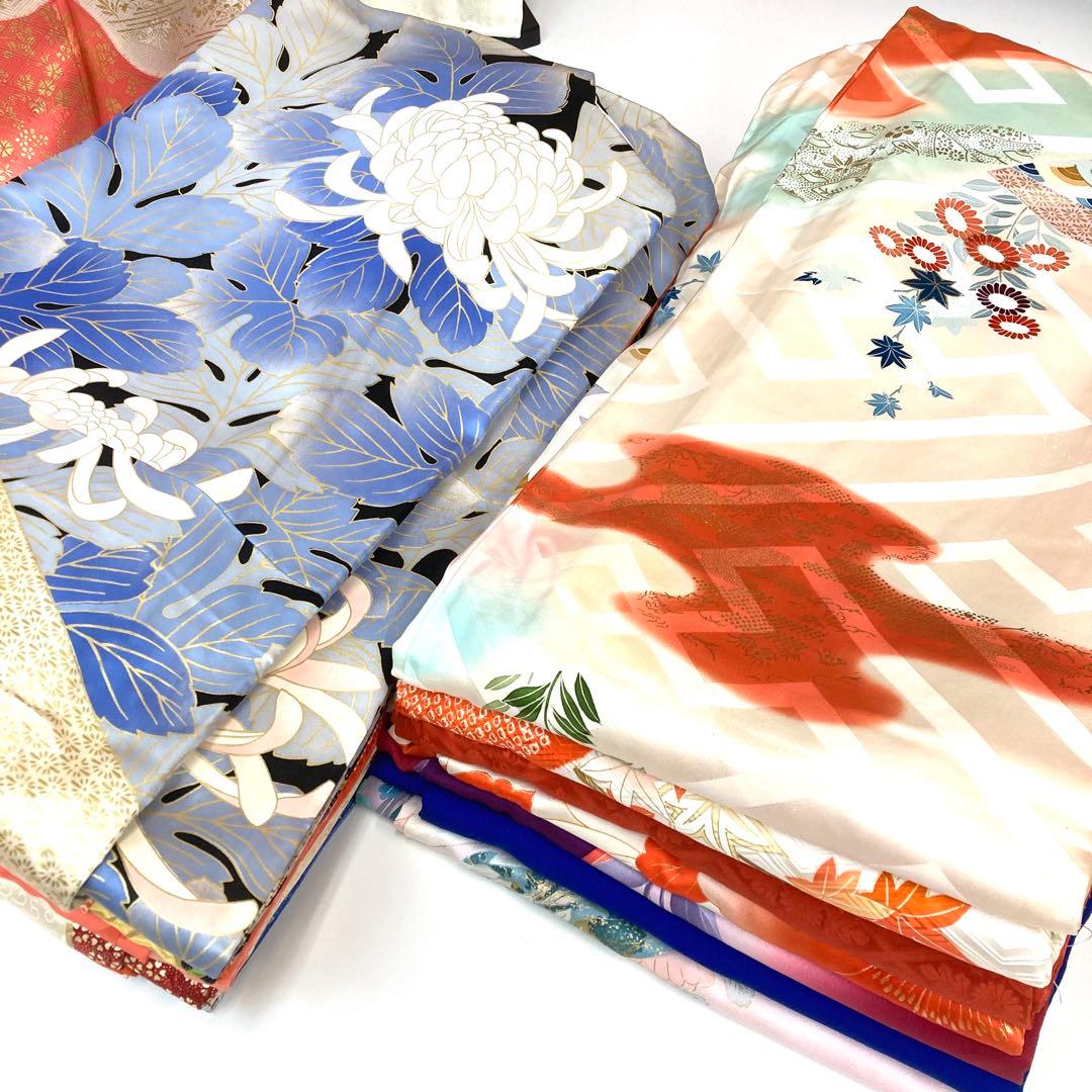 【TAMA屋】全て正絹 全て振袖 刺繍 絞り まとめ売り20点TM2543