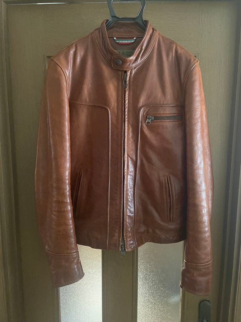 ARMANI JEANS レザージャケット　牛革　Mサイズ相当