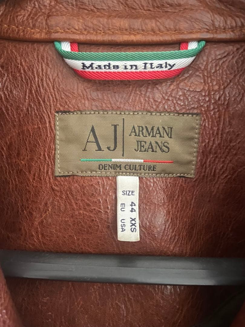 ARMANI JEANS レザージャケット　牛革　Mサイズ相当