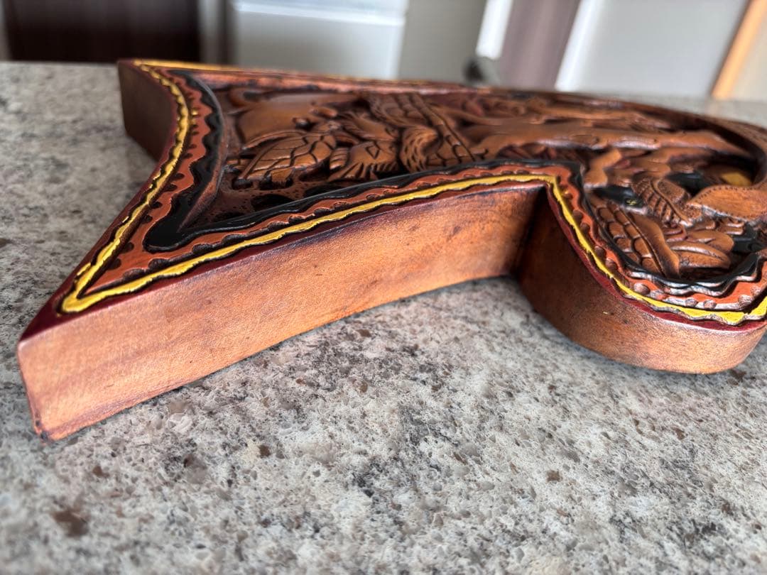 【木彫•彫刻】 パラオ ストーリーボード（テバン工房作品「魔法のパンの木」より）