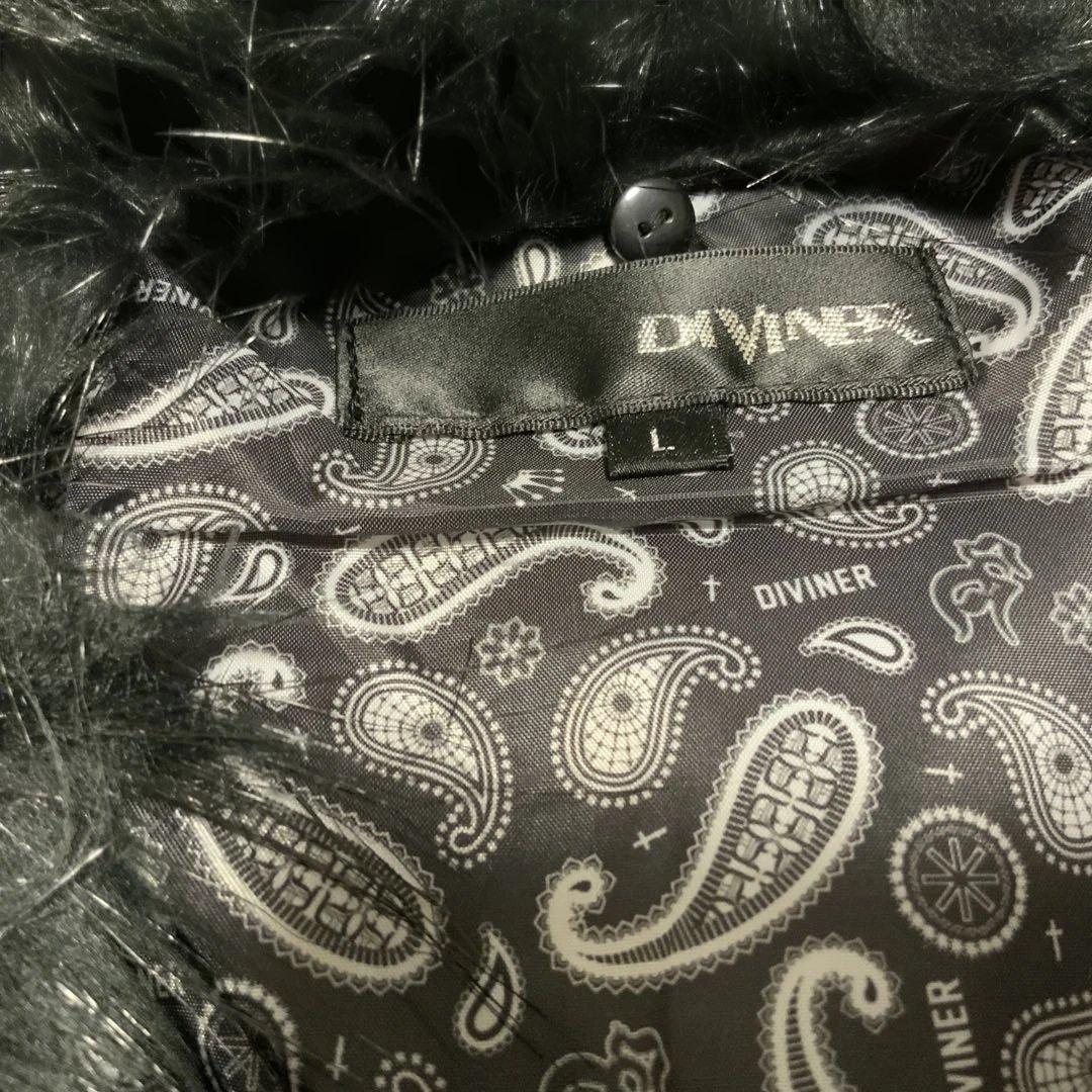 ディバイナー DIVINER フェイクファー付きPUレザーシングルライダース