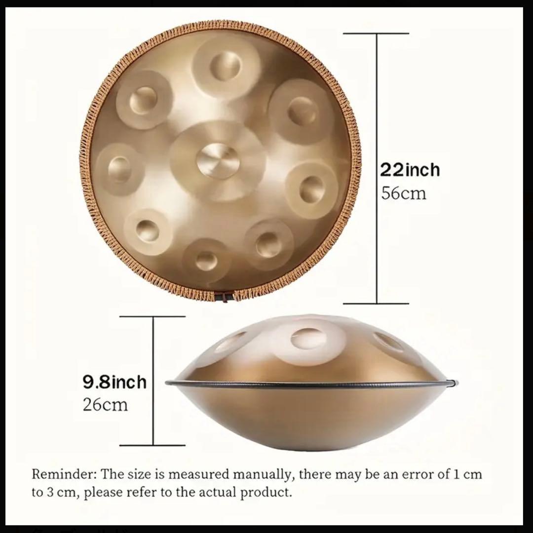 ハンドパン 9音 56cm ゴールド 432Hz スチールタングドラム