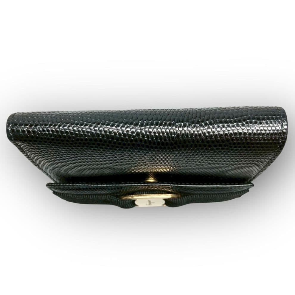 サルヴァトーレフェラガモ ★美品 三つ折り財布 ヴァラリボン がま口 ブラック