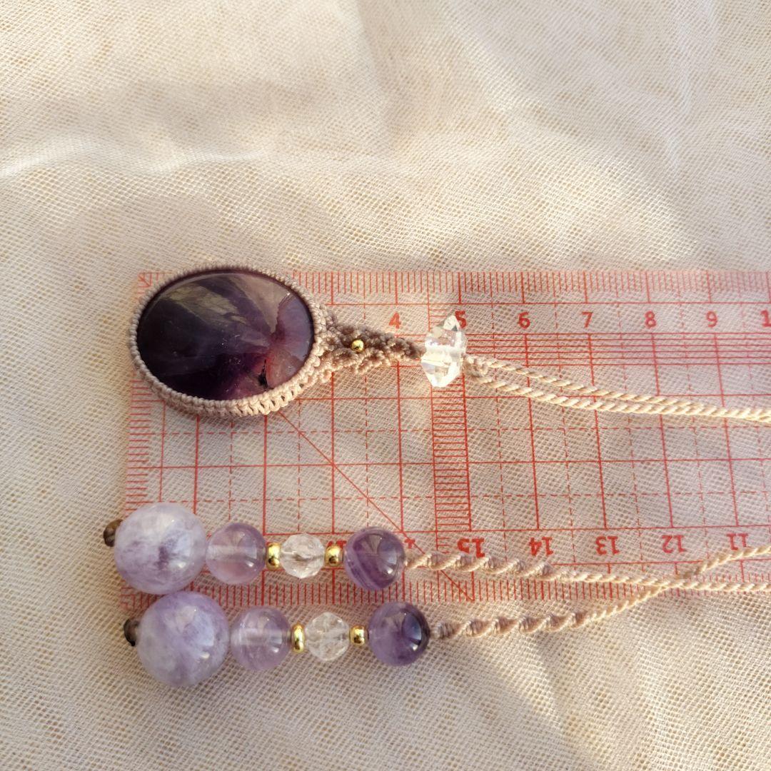 ファントムアメジスト　マクラメ編みネックレス他1点同梱