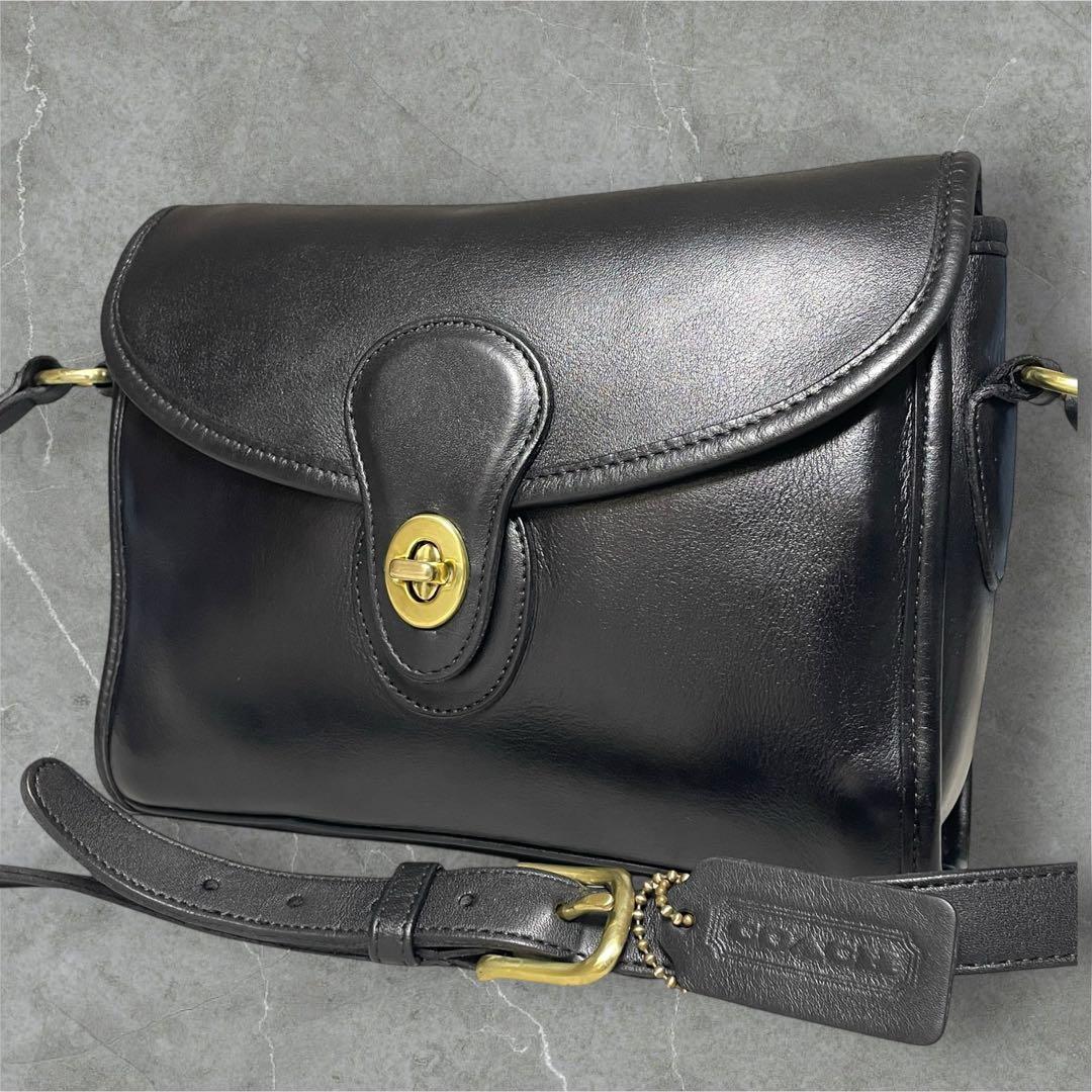 【美品】オールドコーチ USA製 9908 デボンバッグ ショルダーバッグ 黒