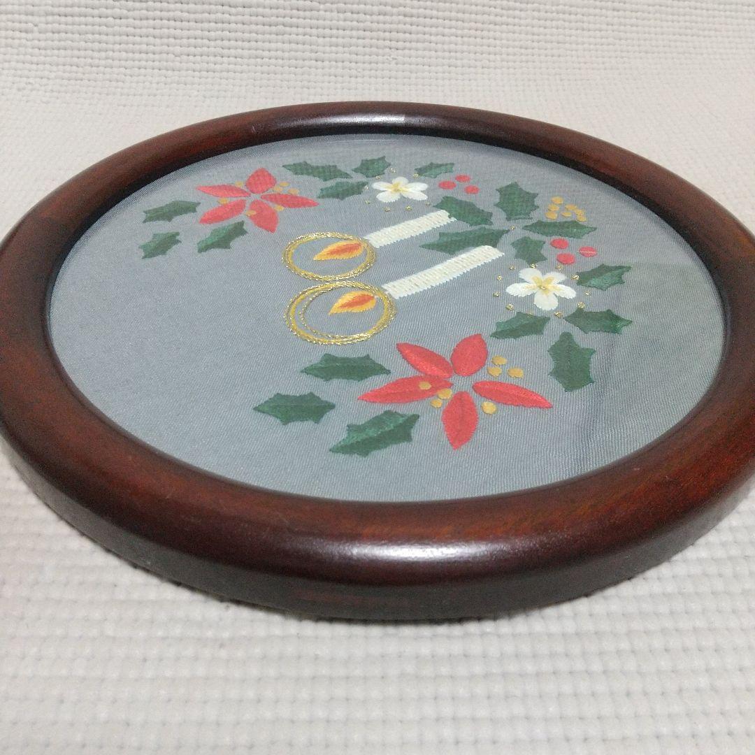 職人の手仕事〈松本民芸家具〉額縁3枚／刺繍アート付、昭和レトロ、民藝