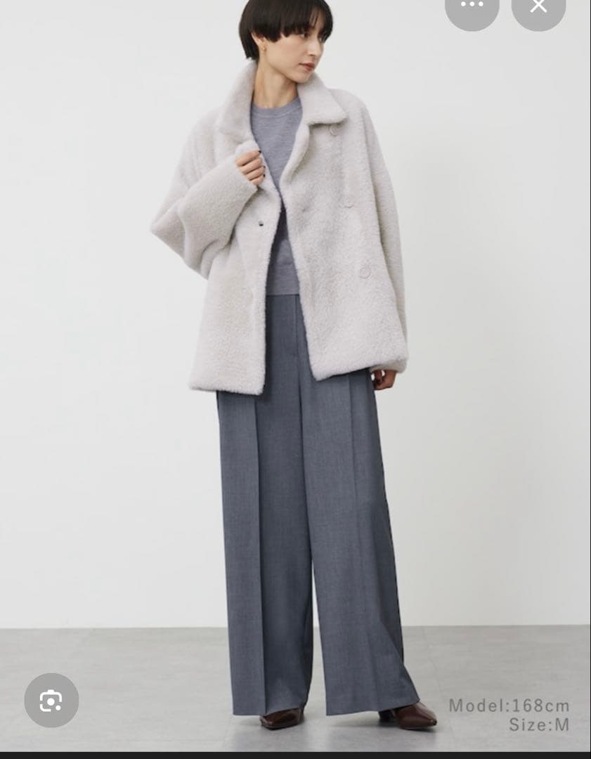 PLSTフェザーヤーンニットコート