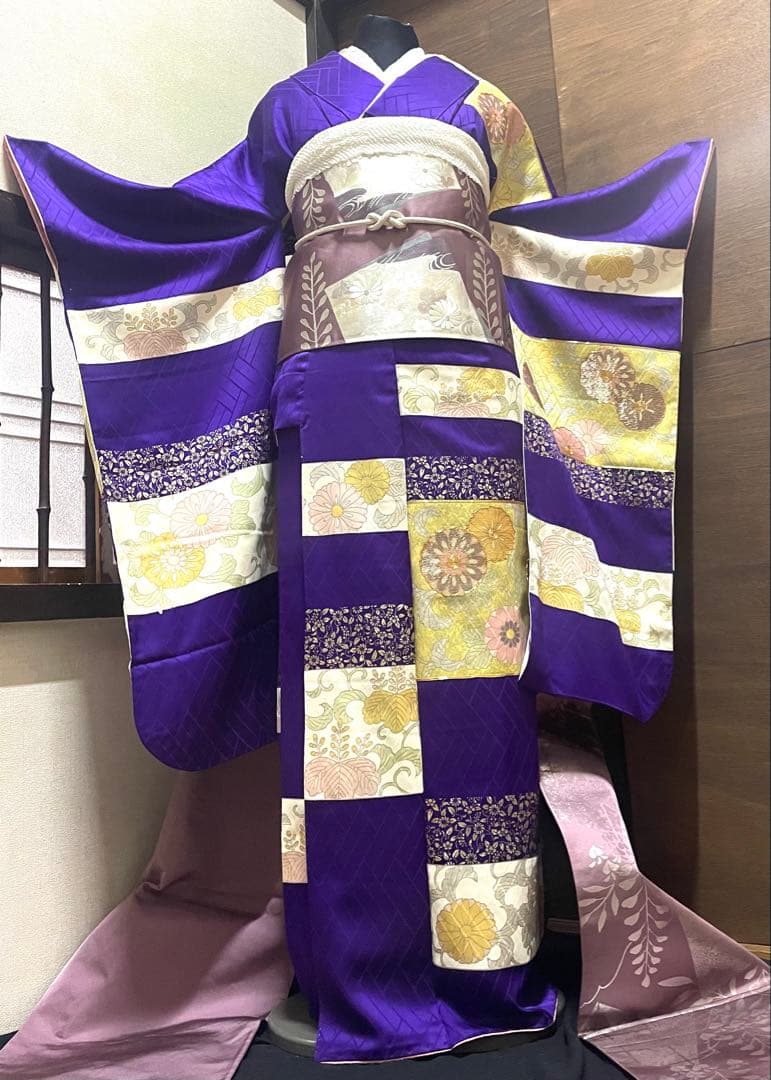 振袖フルセット6点特価サイズS〜M金駒刺繍　正絹　売り切り終了