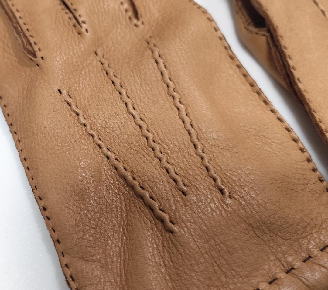 W新品 DENTS デンツ 紳士 レザーグローブ サイズ8 鹿革 シミあり