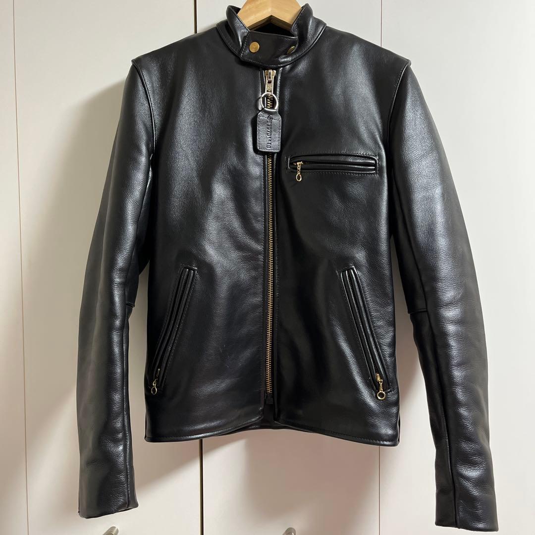 【美品】VANSON バンソン type B シングルライダース ブラック 34