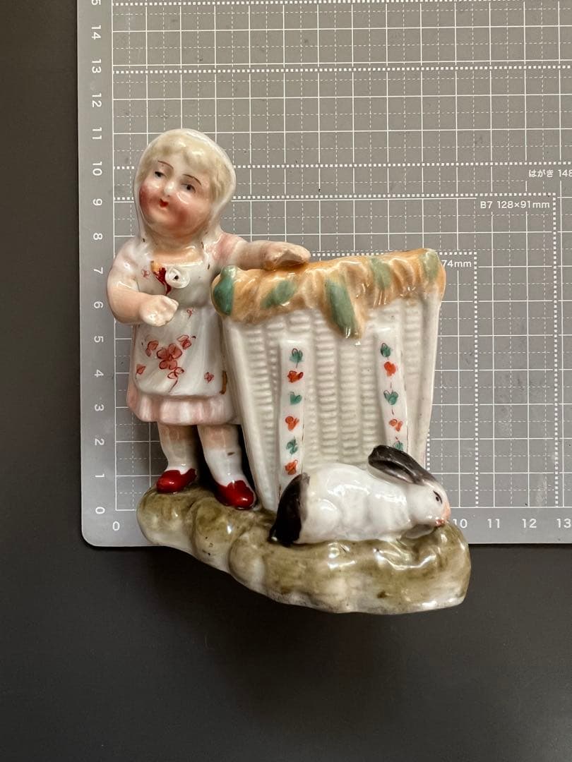 【アンティーク】Conta & Boehme 女の子とうさぎ マッチホルダー