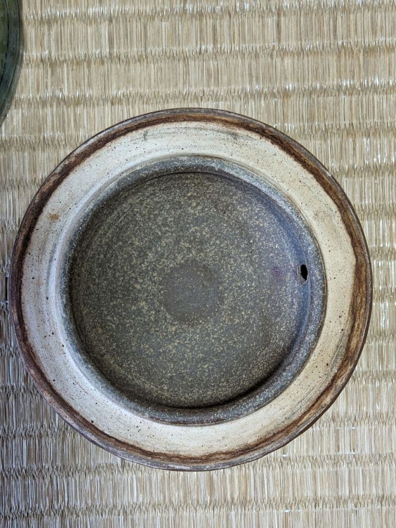 ♦民藝 琉球焼 緑釉流し掛け 箆彫り 草花文 水注 ポット 沖縄 やちむん骨董品