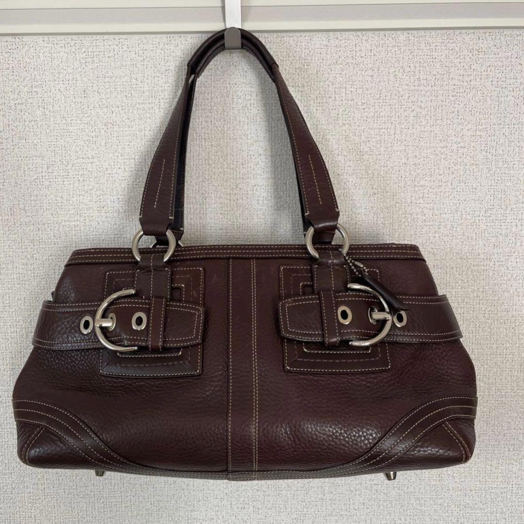 old coach レザー ハンドバッグ