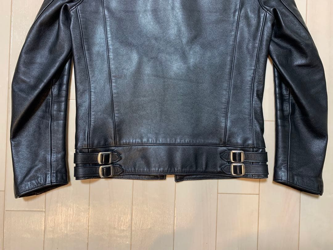 666 LEATHER WEAR シングルライダース レザージャケット 34 黒
