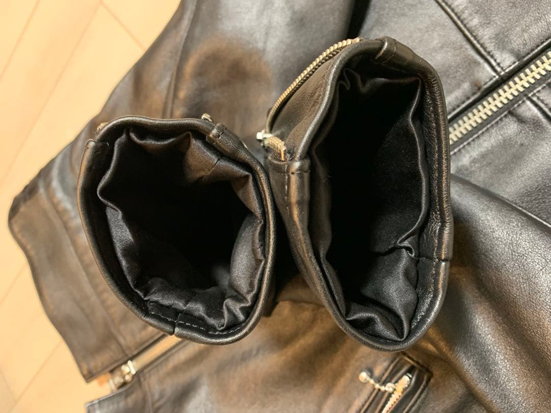 666 LEATHER WEAR シングルライダース レザージャケット 34 黒