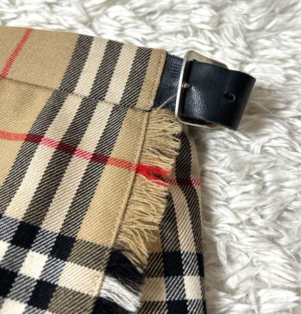 【極美品】BURBERRYS ノバチェック巻きスカート革ベルト サイズ38 M