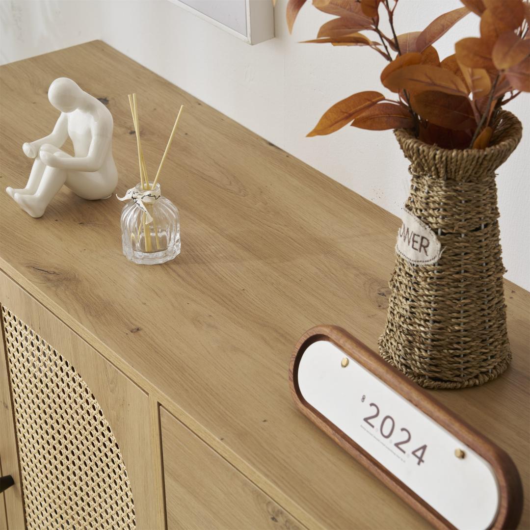 激安！キャビネット大容量 収納棚 リビング 収納 ローボード NATURAL