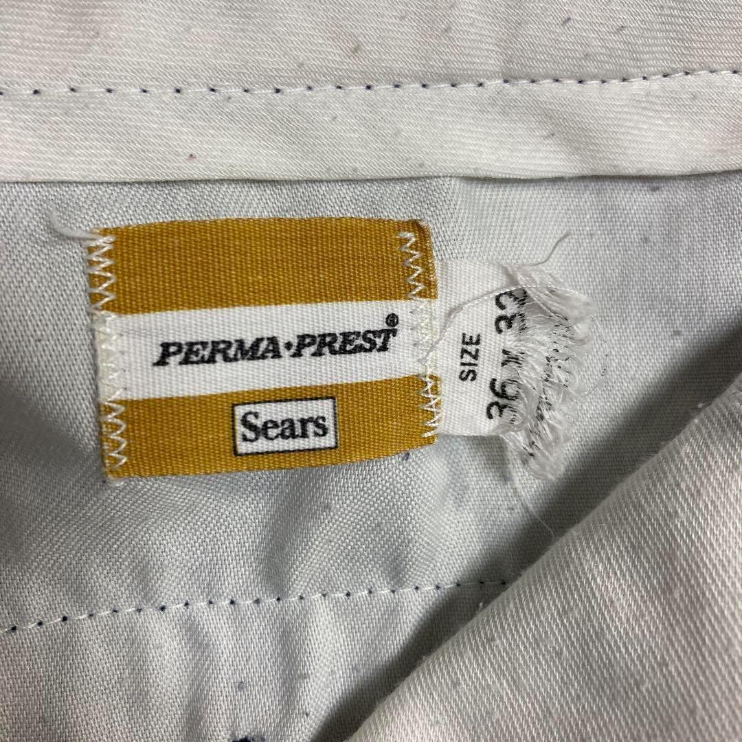 ３枚SEARS PERMA PREST 80sネイビーチノパンワークW36L32