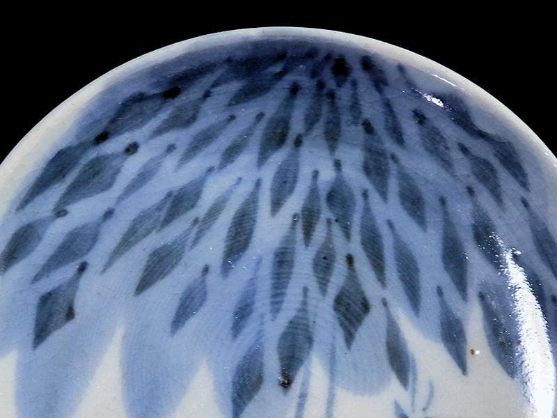 古伊万里　染付　竹笹の図　２寸半皿　豆皿　E596AS-CUh