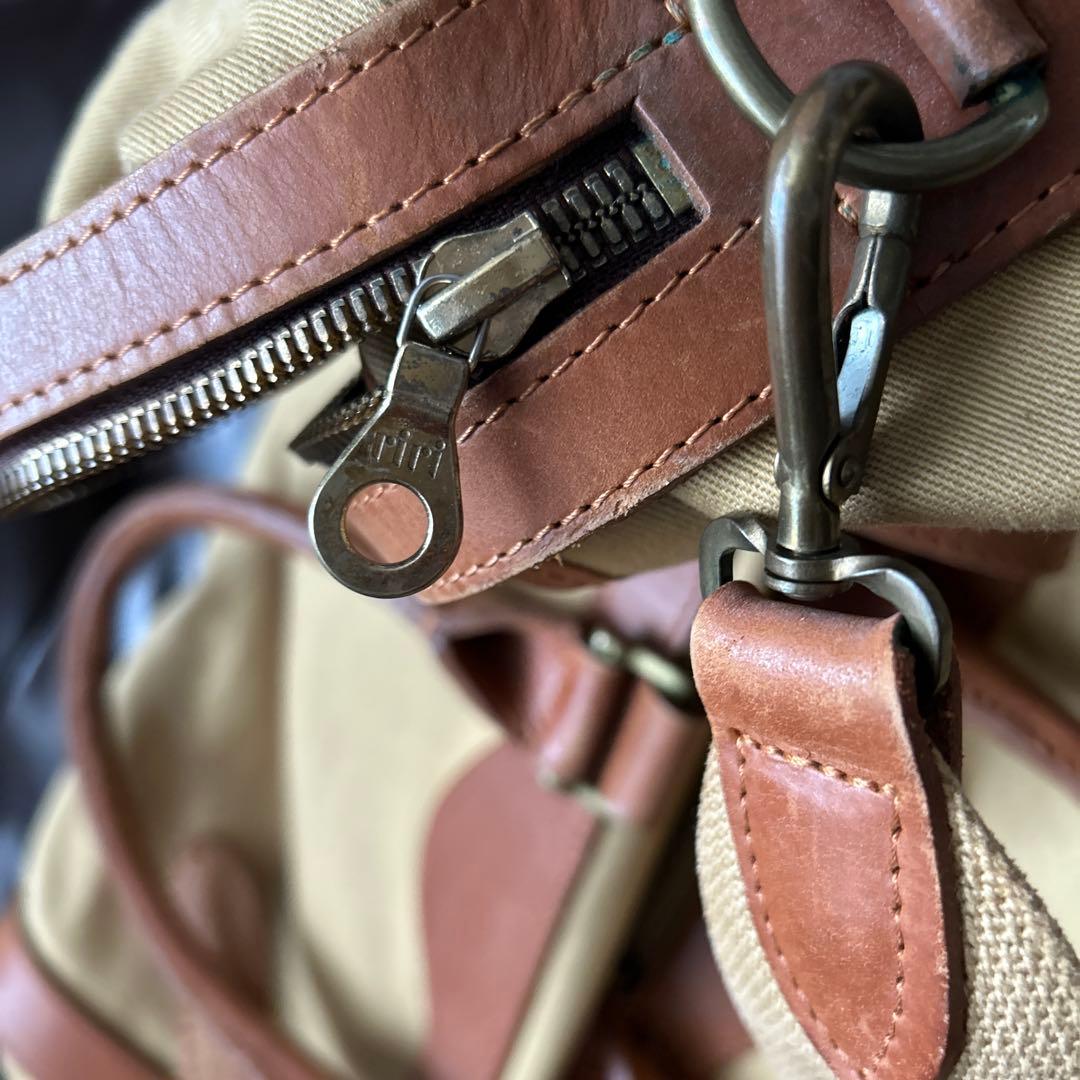 Whitehouse Cox ボストン　 キャンパス×ブライドルレザー　ベージュ