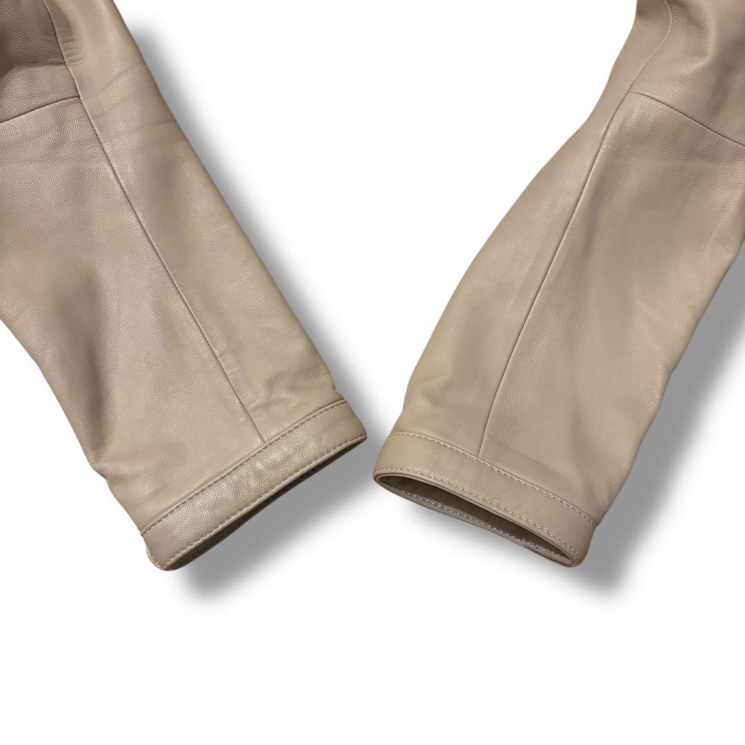 LOVELESS シングルライダース 羊革 ジャケット M アイボリー ベージュ