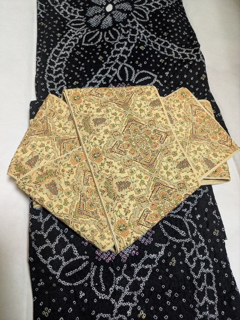 絞り浴衣　変わり生地　丈１５７