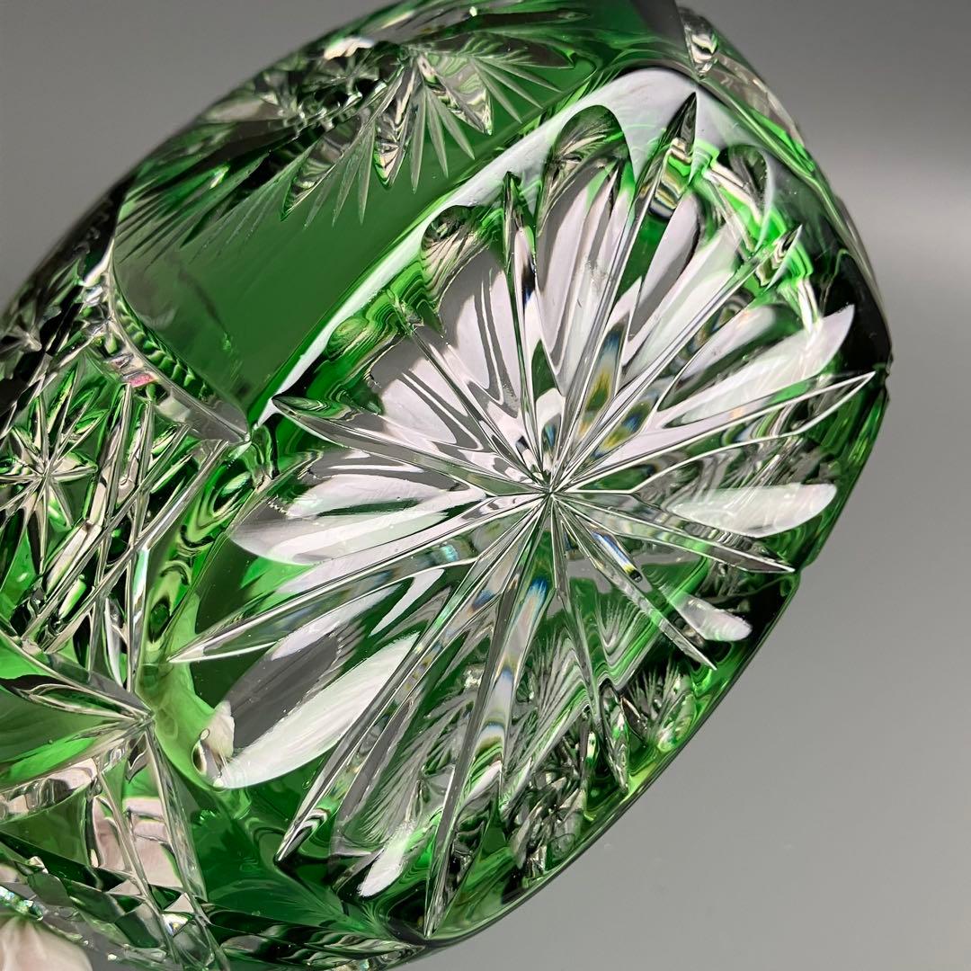 希少 切子 クリスタル カット ガラス バスケット 鉢 オブジェ 置物 小物入れ