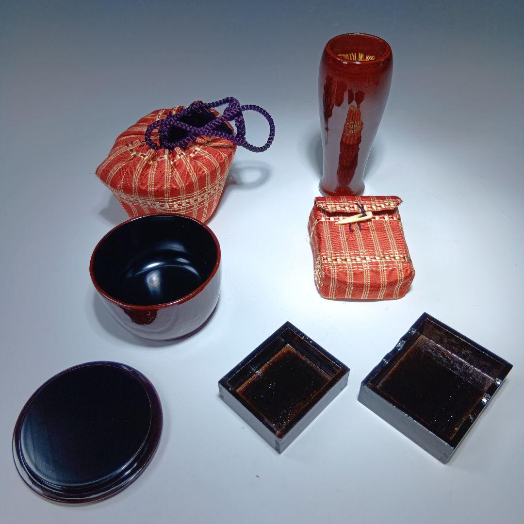 値下げ茶道具　(竹秀斎)御所籠一式　共箱　 美品