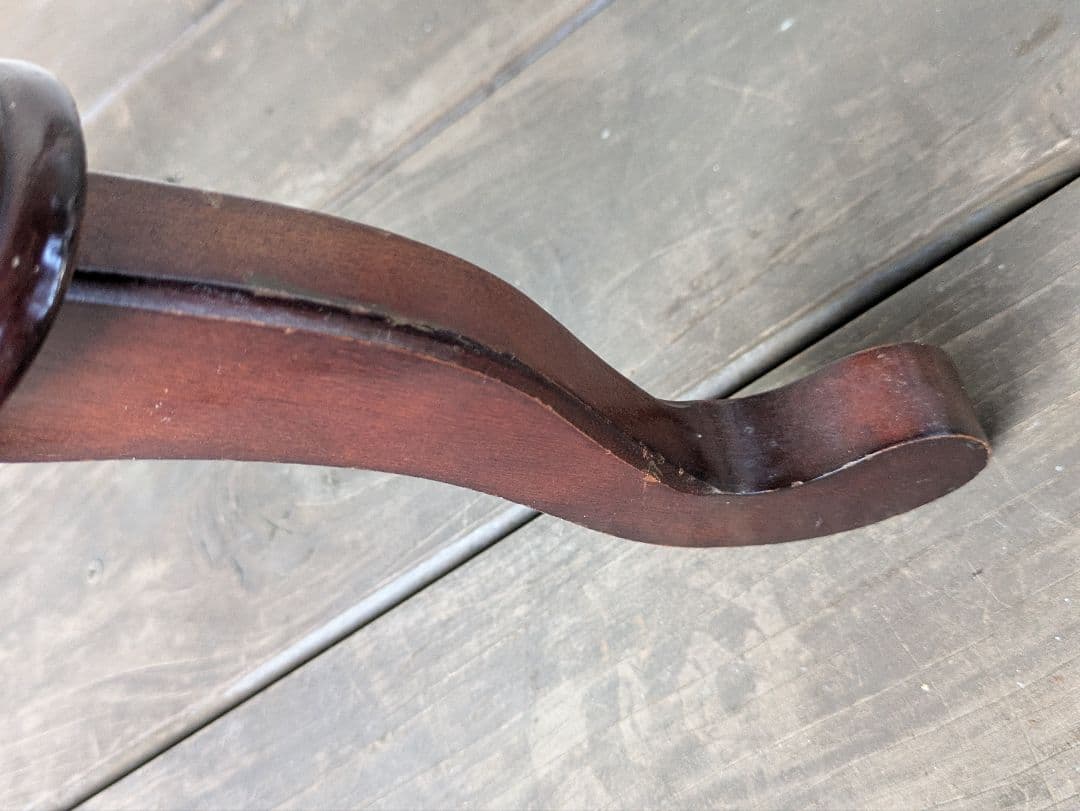 ヴィンテージ　木製大理石サイドテーブル　花台　アンティーク家具　昭和レトロ